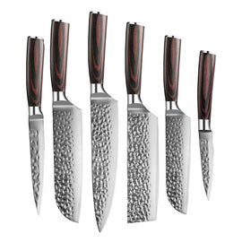 Shinrai Knives - Hammered Stainless Steel 6-piece Knife Set