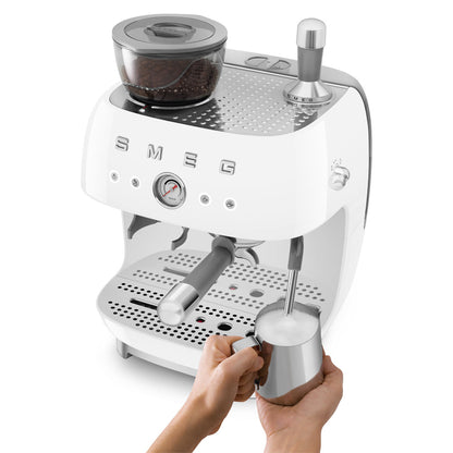 Smeg - Espresso Machine | White | 1950s | Manual espresso machine with integrated bean grinder