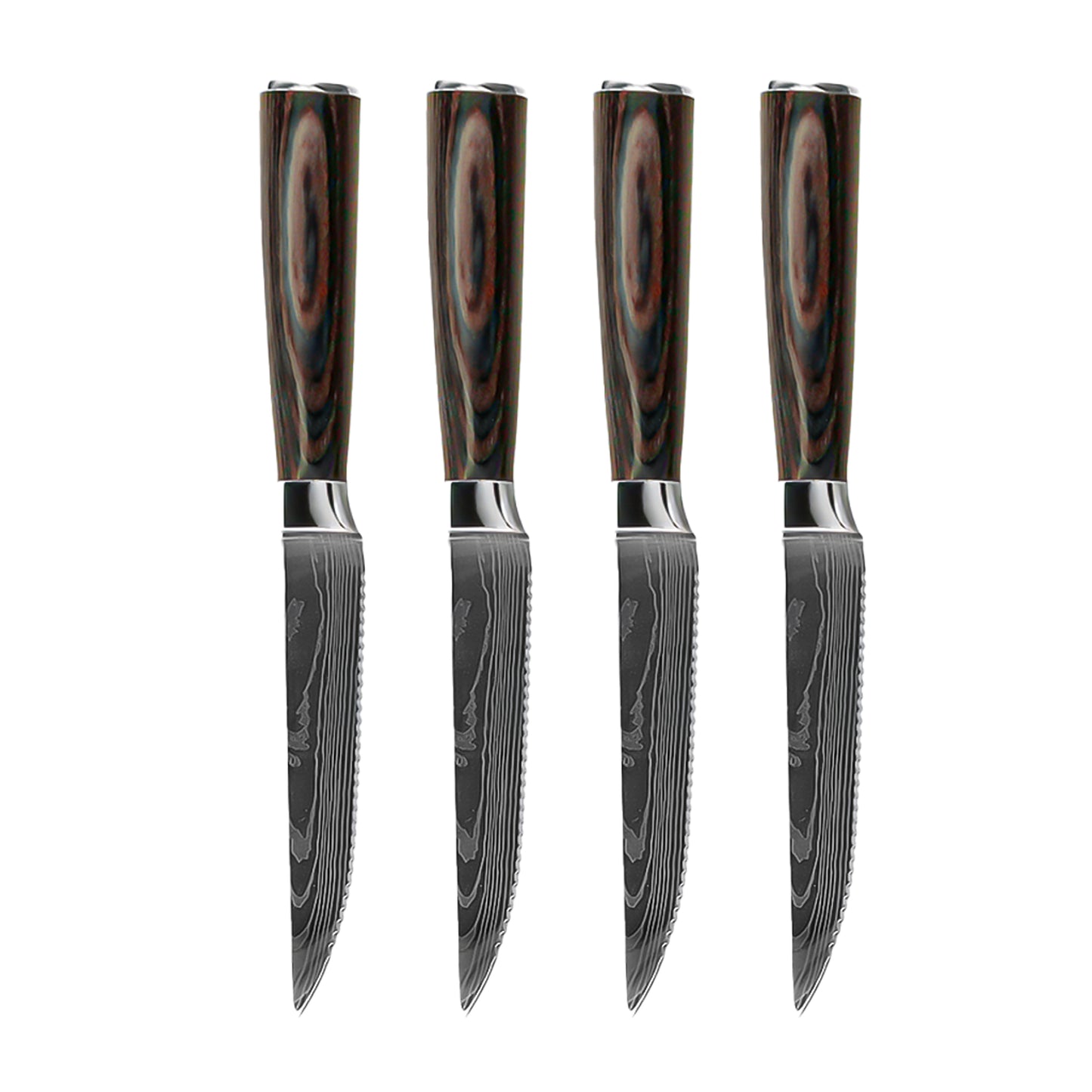 Shinrai Knives - Damascus Print 4 Steak knives