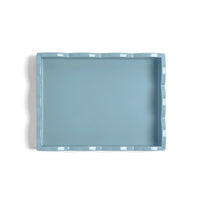 Addison Ross - Scalloped Tray - Orange & Chambray - 28x20 cm