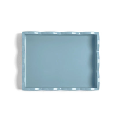 Addison Ross - Scalloped Tray - Orange & Chambray - 28x20 cm