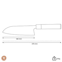 Ame - Japanse Santoku Rain Pattern 18 cm Santokumes Satake 