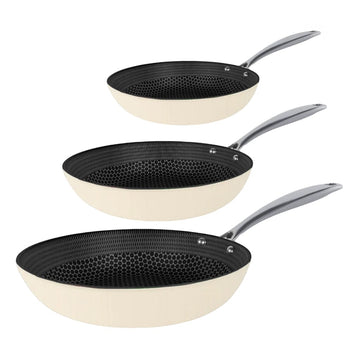 Cook & Pan - Honey Go Ivory Koekenpannenset 3-delig Pannenset Cook & Pan 