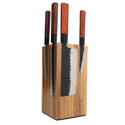 Shinrai Japan - Magnetic Knife Block Rotate - Acacia Wood