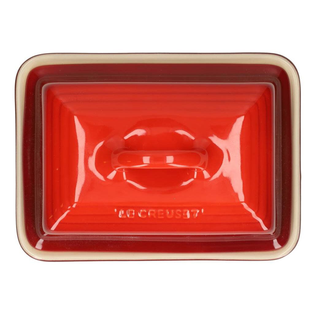le creuset butter dish red