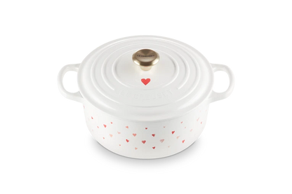 Le Creuset - Stoofpan Rond met Hartmotief in Geëmailleerd Gietijzer Braadpan Le Creuset 