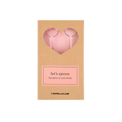 Lepelclub - Glazen Lepels - Hart - Roze LepelClub 