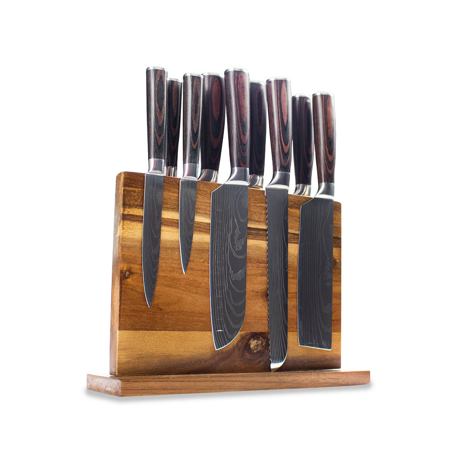 Shinrai Knives - Magnetic Knife Block Double Sided - Acacia Wood