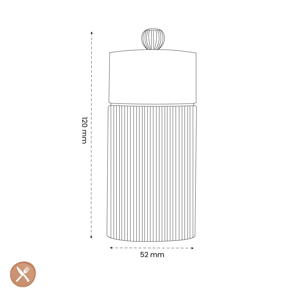 Peugeot - Line Zoutmolen aluminium carbon 12cm Zoutmolen Peugeot 