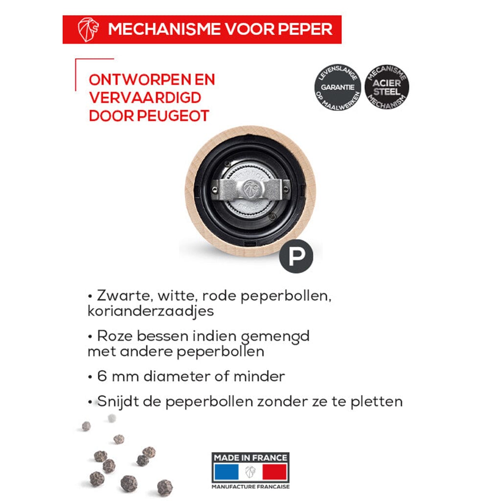 Peugeot - Paris u'Select Pepermolen Beukenhout Chocolade 15 cm Peugeot 