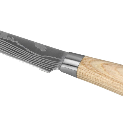 Shinrai Knives - Akari Damascus Print 4 Steakmessen 12 cm Shinrai Knives 