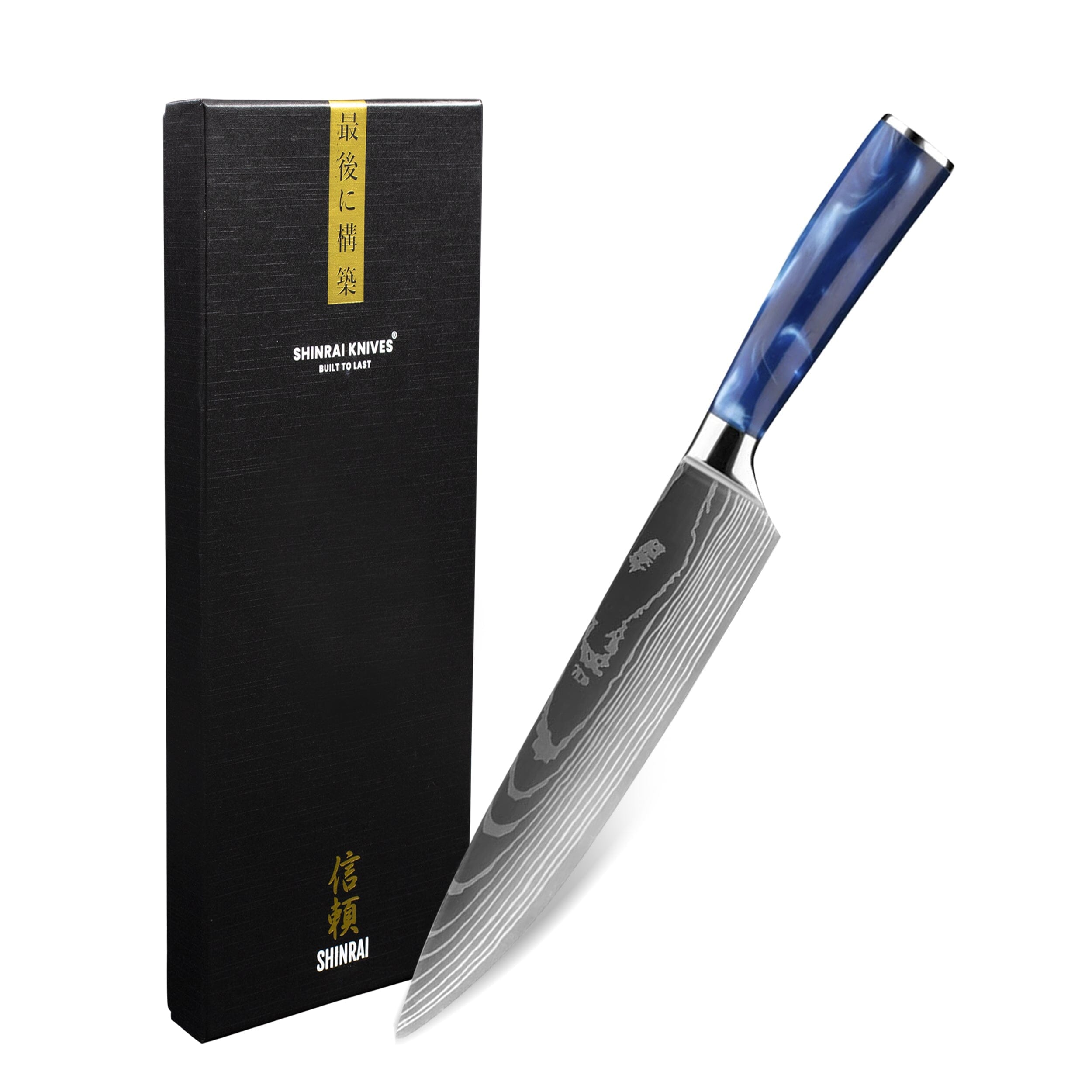 chef's knife damascus print - Expoxy Sapphire – KookGigant