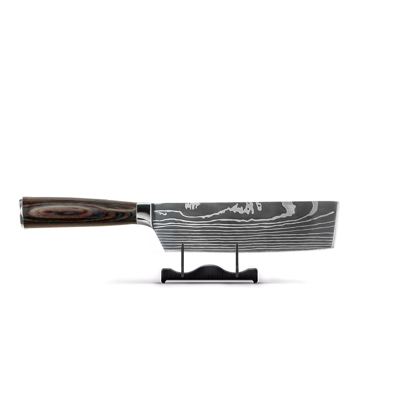 Shinrai Knives - Damascus Print Nakiri mes 18 cm Nakirimes Shinrai Knives 