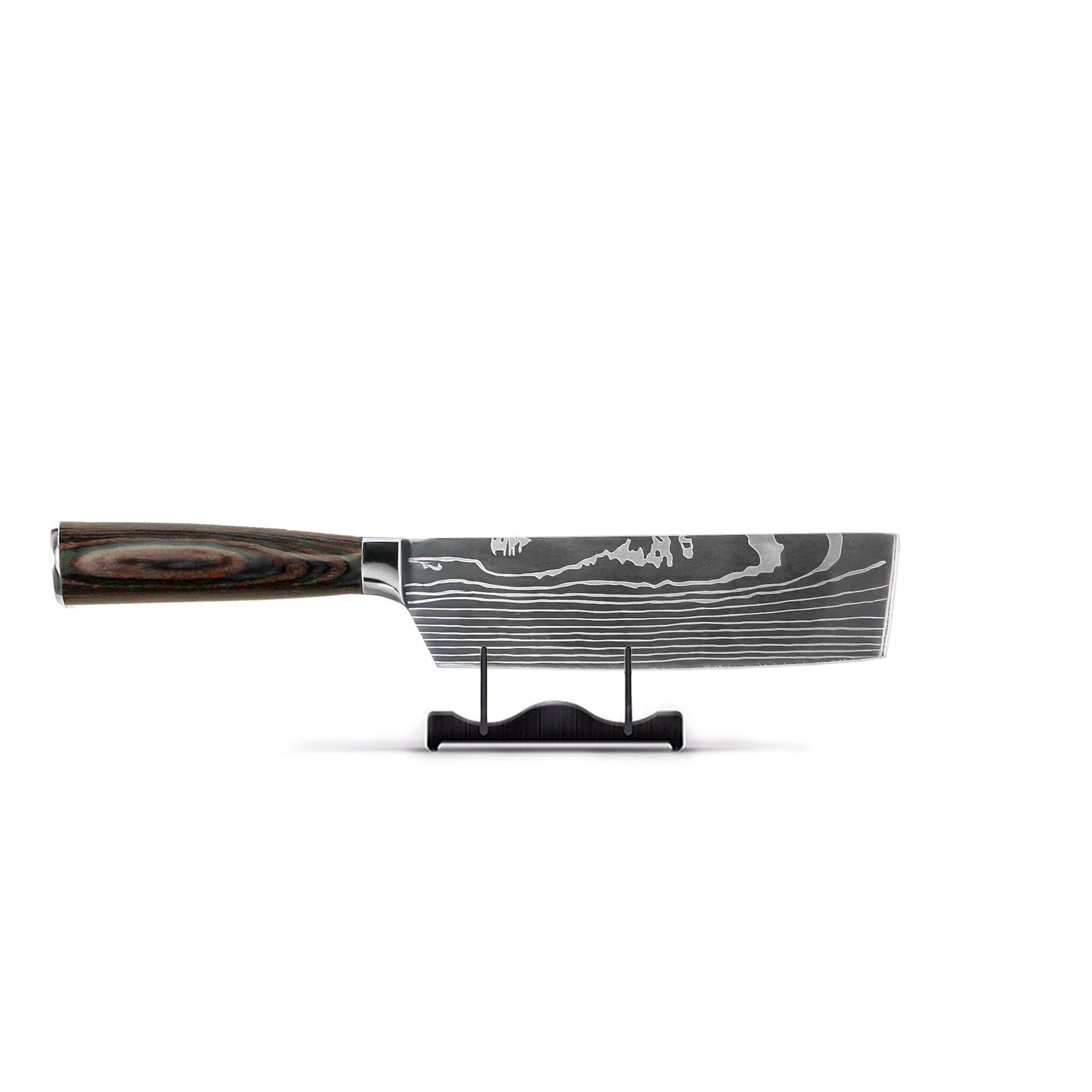 Shinrai Knives - Damascus Print Nakiri mes 18 cm Nakirimes Shinrai Knives 