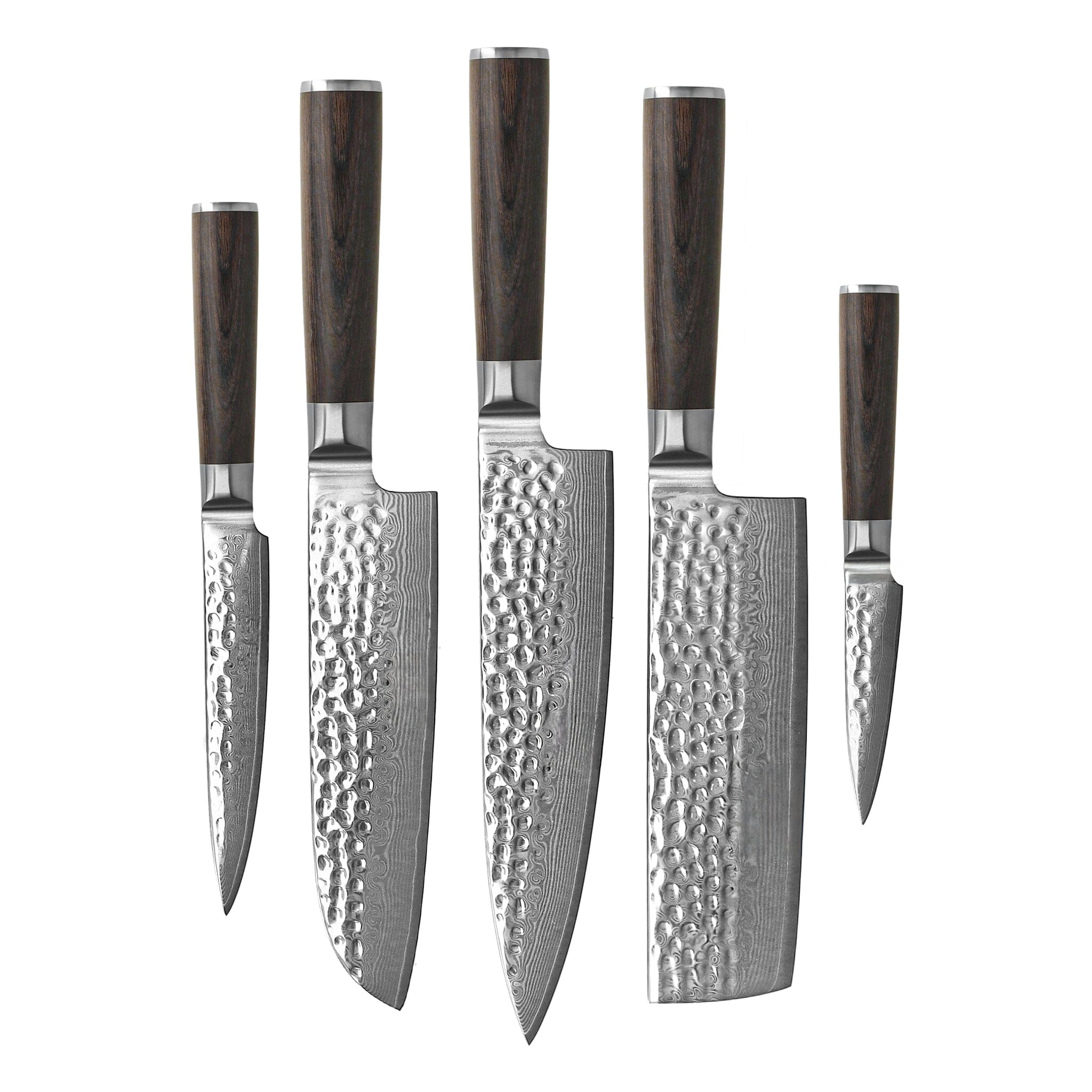 Shinrai Knives - Hammered Damask BR 5-Piece Knife Set – KookGigant