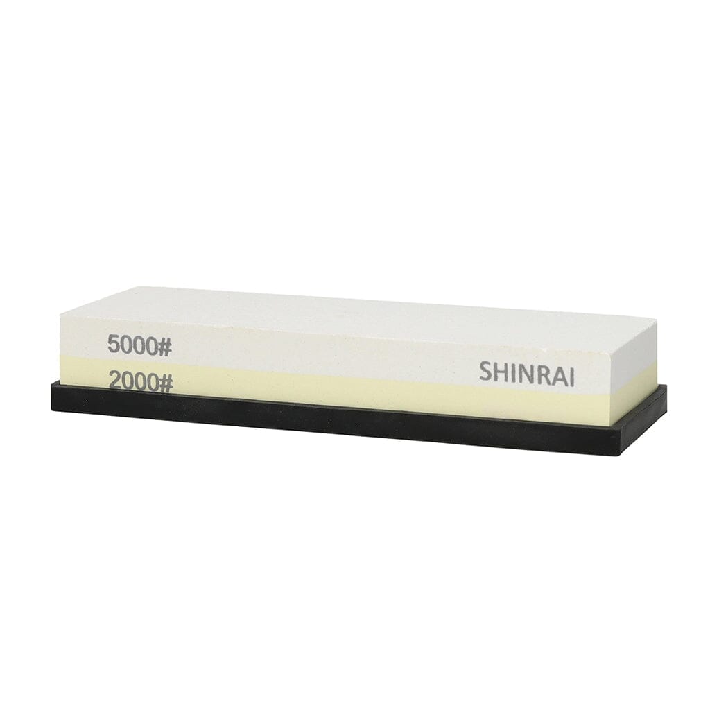 Couteaux Shinrai - Coffret de 5 couteaux Hikari Damas + Bloc à couteaux + Pierre à aiguiser