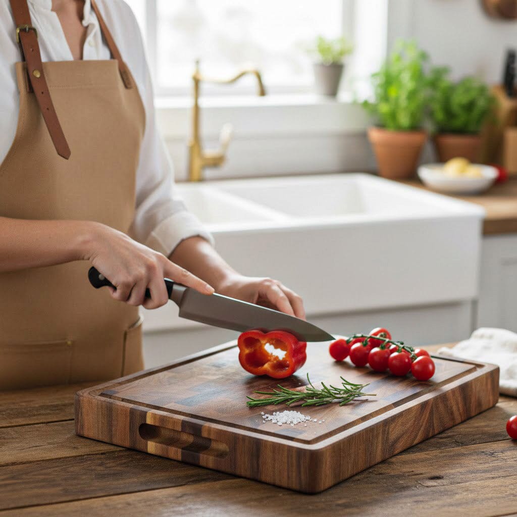 Shinrai Knives - Luxury Cutting Board Walnut Wood - End Grain - 40