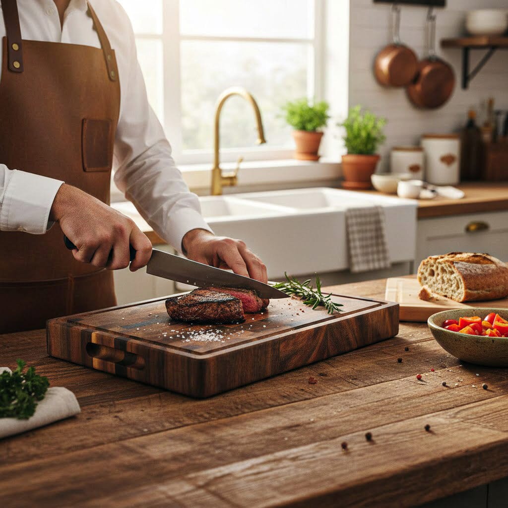 Shinrai Knives - Luxury Cutting Board Walnut Wood - End Grain - 40