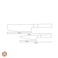 Shinrai Knives - Takumi Kaza 2-delige Damascus Messenset - Nakiri + Schilmes Messenset Shinrai Knives 