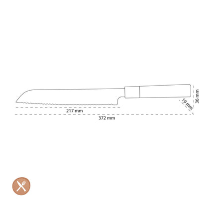 Shinrai Japan - Takumi Kaza Damascus Bread Knife 20 cm