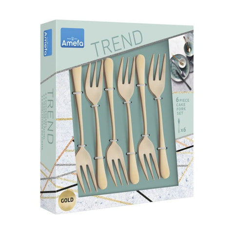 Amefa - Austin 6 Pastry Forks - Matte Gold – KookGigant