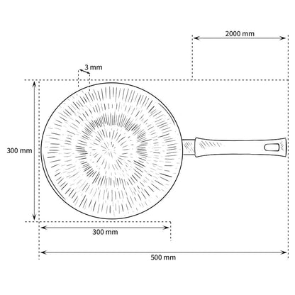 Eurolux - Squeezed Wokpan met afneembare steel 30 x 10 cm flexinductie Wokpan Eurolux 