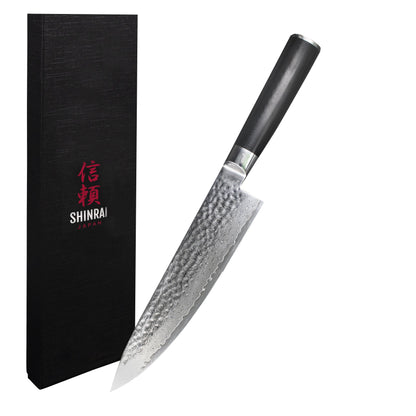 Hammered Damast ZW-Series - Koksmes 20 cm Shinrai Japan 