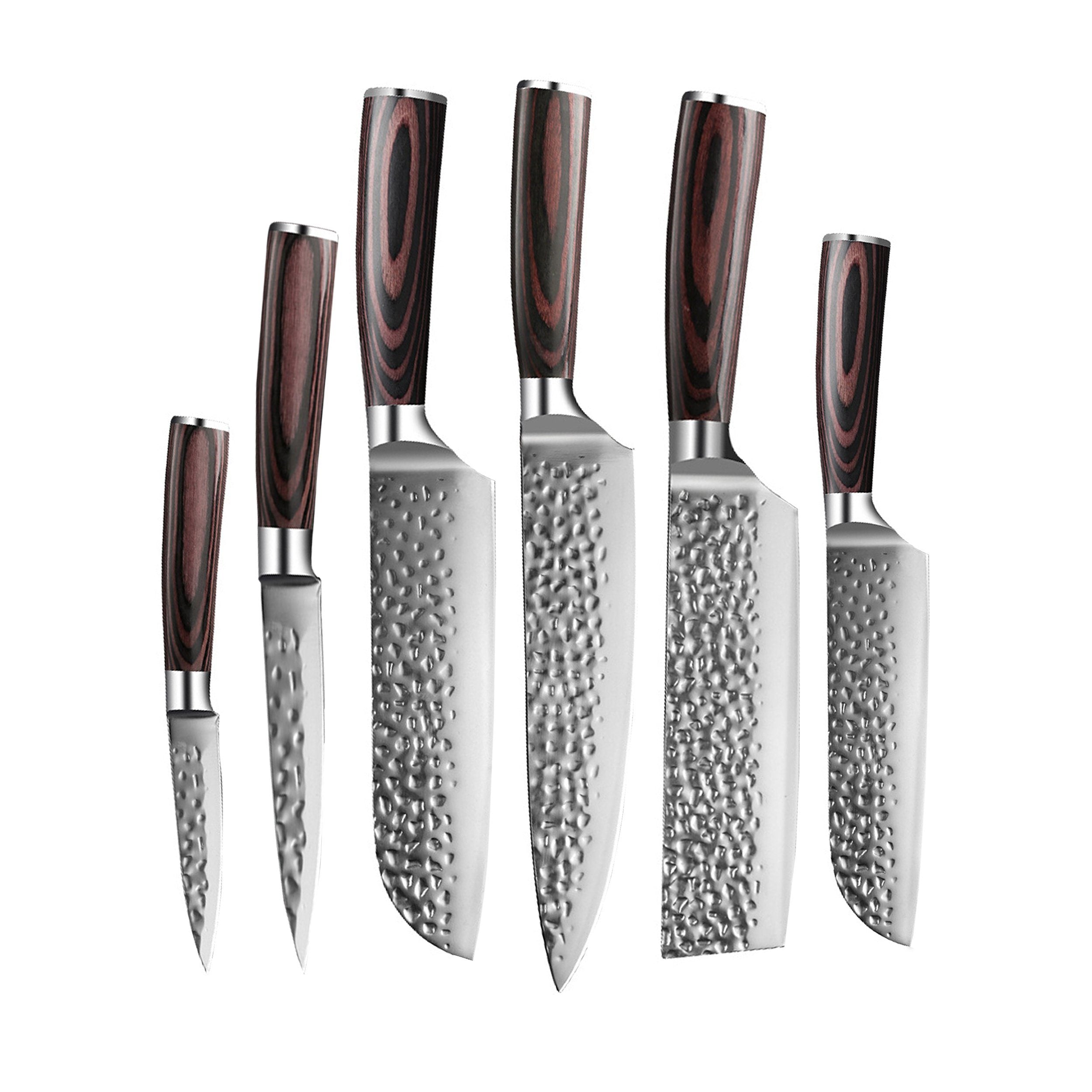 KD 6 Pcs Stainless Steel Kitchen Knife Wooden Block Set – Knife Depot Co.